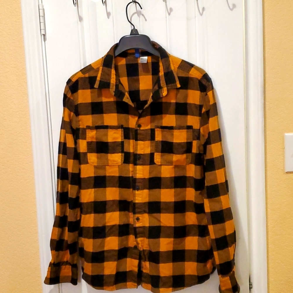 Divided Plaid Men's Shirt Size L